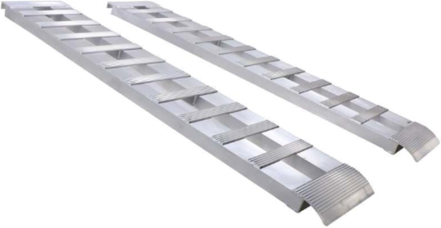 Gen-Y Heavy Duty Aluminum Loading Ramps - Set of 2-10 Foot Trailer Ramps, 10000 lbs Capacity, 15 Inch Wide, Hybrid Hook and Plate Ends, Serrated Cross Rungs for Maximum Traction