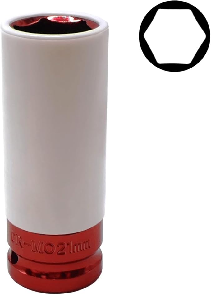 21mm 1/2" Drive Wheel Protector Impact Socket, Lug Nut Socket, Non-Marring Thin Wall Deep Socket