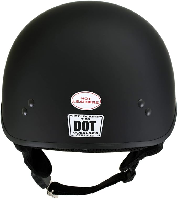 Hot Leathers Advanced Motorcycle DOT Skull Cap Classic Half Helmets Biker HLT