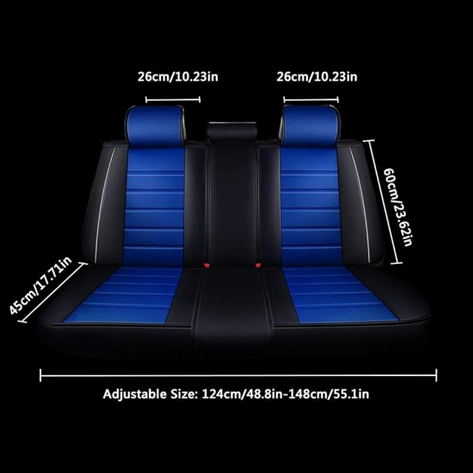 otoez Leather Car Seat Covers Full Set 5 Seats Faux Leatherette Automotive Seat Covers Universal Fit for Most Sedan SUV Truck Waterproof Vehicle Cushion Cover Protector (with Pillows)