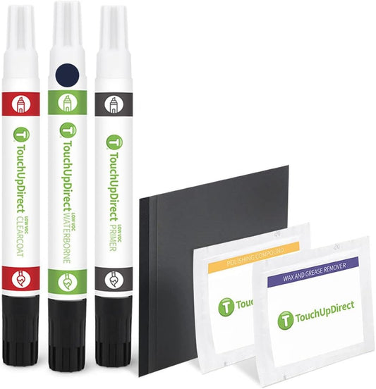 TouchUpDirect 8S6 Dark/Nautical Blue Metallic for Toyota Exact Match Touch Up Paint Combo - Platinum Package