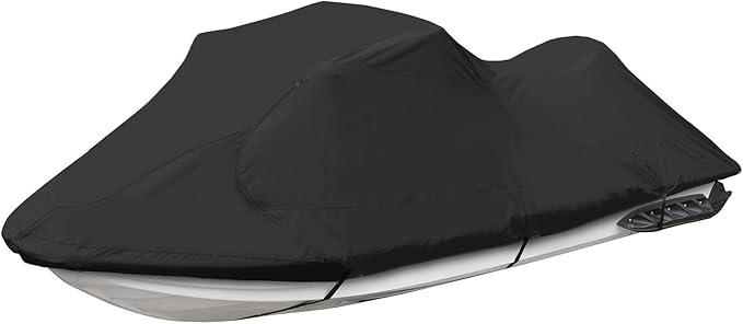 EliteShield Trailerable Jet ski Cover, Waterproof Tear and Fade Resistant Polyester Fits Stand-UP to 3 Seater Sea doo Yamaha waverunner PWC Covers (Fits from 96"-102"(1 Seater))