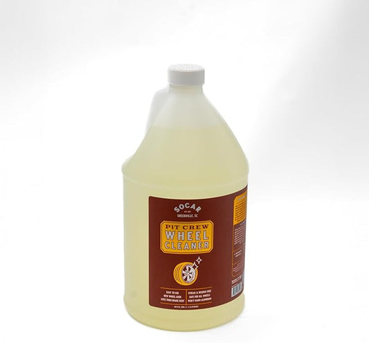 SOCAR Pit Crew Wheel Cleaner - 1 Gallon - Removes Brake Dust, Road Dirt, Grime. Professional Strength Powerful Formula. Safe for Aluminum, Chrome, Alloy Wheels, Brake Components