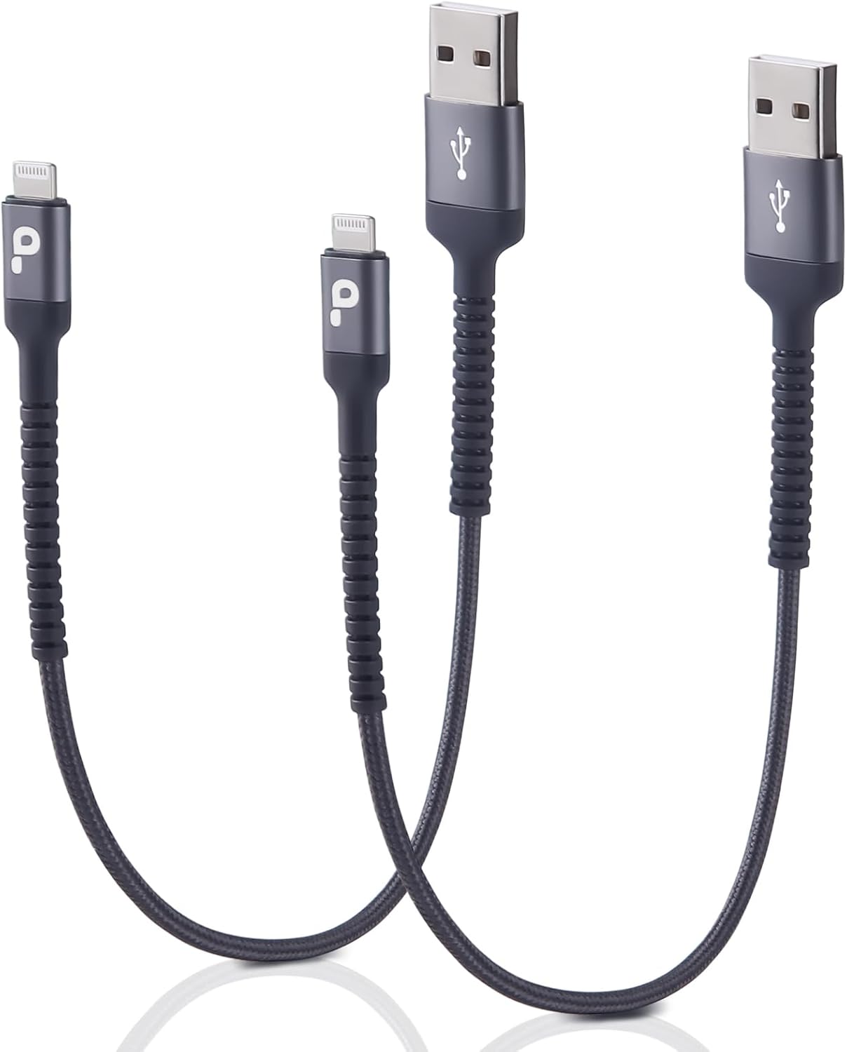 Short iPhone Charger Cable 1FT 2Pack Apple MFi Certified USB Lightning Cable, iPhone Charging Cord Nylon Braided Charger Cable Compatible with iPhone 14 13 12 11 Pro Max XS XR X 8 7 6 Plus 5 iPad