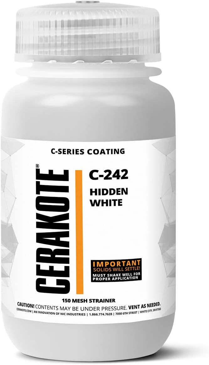 CERAKOTE® (AIR CURE C-SERIES HIDDEN WHITE (16oz) |C-242P|-Our Ceramic Technology Combines Performance with Color on All- Metals, Polymers + More