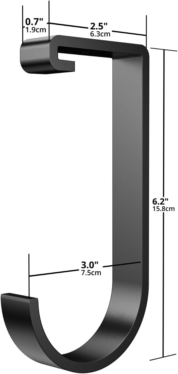 SunsGrove Heavy-Duty 4-Pack Overhead Garage Ceiling Storage Hooks, Add-On Storage Flat Hook Accessory for Hanging Bikes and More, Supports Up to 53lbs