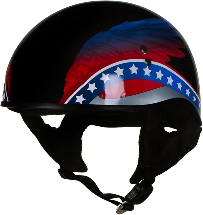Hot Leathers Advanced Motorcycle DOT Skull Cap Classic Half Helmets Biker HLT