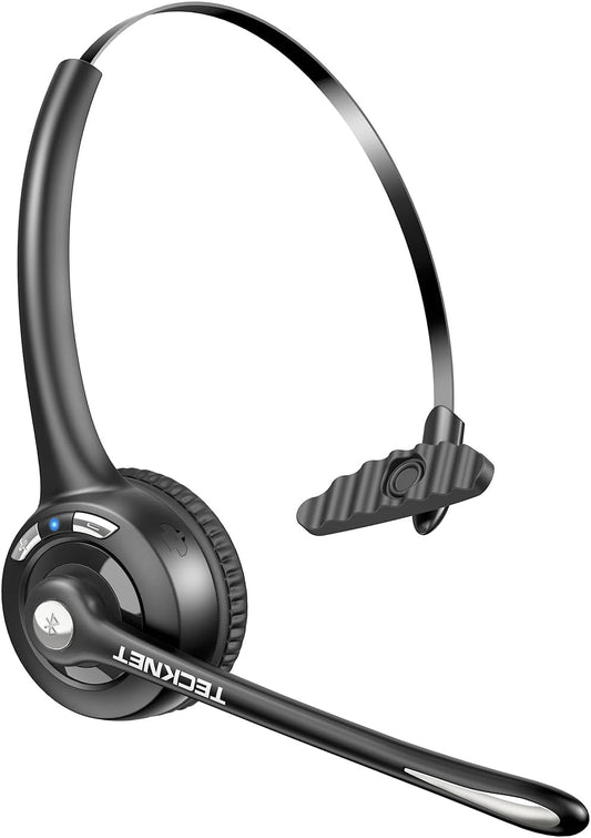 TECKNET Bluetooth Headphones Over Ear, 65 Hours Playtime and 3 EQ Modes Wireless Headphones with Microphone, Memory Foam Ear Cups, Hi-Res Audio, Deep Bassfor Home Travel Office Laptop PC Cellphone