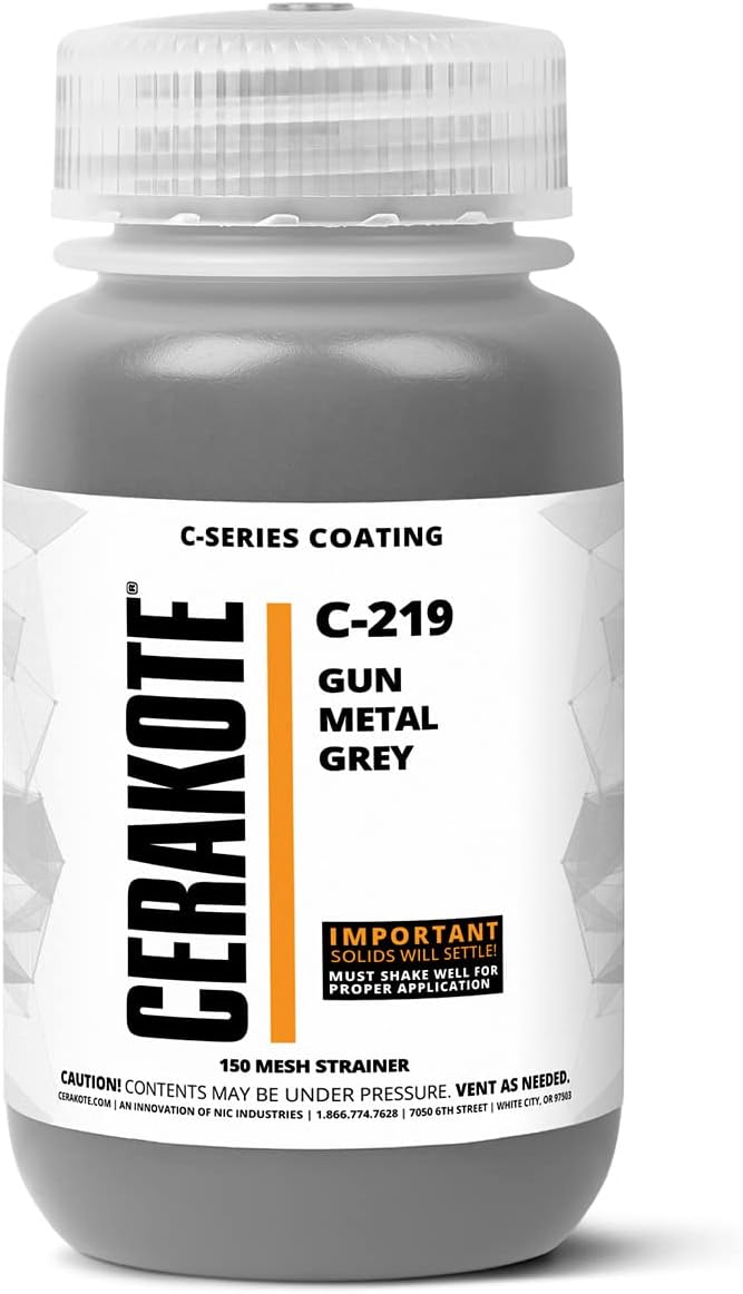 CERAKOTE® ( AIR CURE C-SERIES GUN METAL GREY [ 4oz ] C-219T Performance Ceramic Technology + Color on All- Metals, Polymers + More
