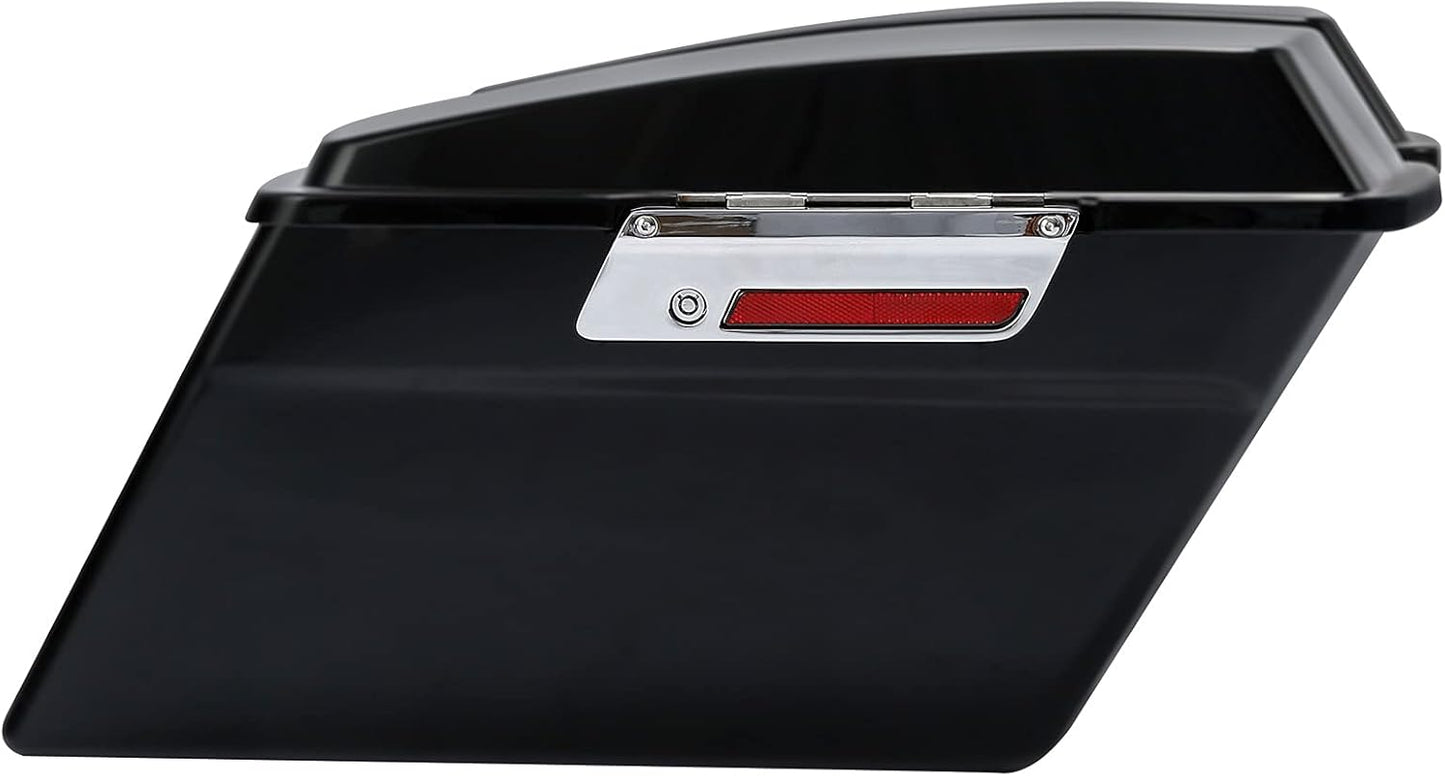 XFMT Matte Black Hard Saddlebags Saddle Bags Trunk W/Black Conversion Brackets For Harley Softail Heritage Classic Deluxe 1984-2017