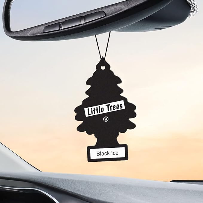 LITTLE TREES Car Air Freshener | Hanging Tree Provides Long Lasting Scent for Auto and Home | Black Ice, 24 Air Fresheners