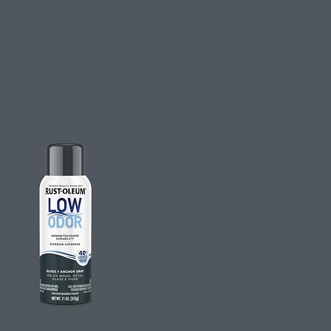 Rust-Oleum Low Odor Premium Spray Paint, 11 oz, Gloss Anchor Gray, 6 Pack