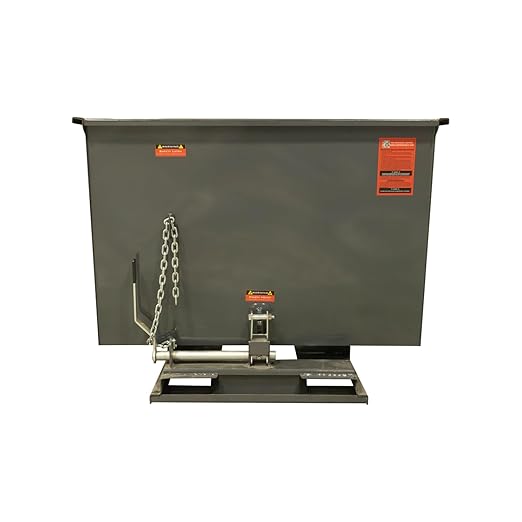 Heavy Duty Self-Dumping Hopper, 2 cu yd Tall, 6000 lb Capacity, 70.331"x60"x47.31", Gray