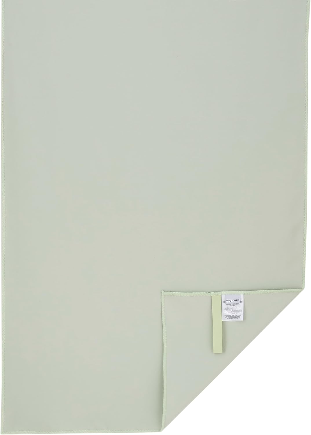 Amazon Basics Camping and Hiking Towel, Microfiber Towel, 72" L x 24" W, Fog Green