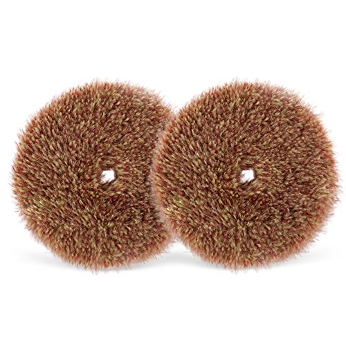 SPTA Wool Polishing Pads, 2Pcs 5 Inch (125mm) Wool Cutting Pad, Long Hair Wool Buffing and Polishing Pad Set, Wool Buffing Wheel for Heavy Cut for 5 Inch Car Polisher Polishing, Buffing and Cutting