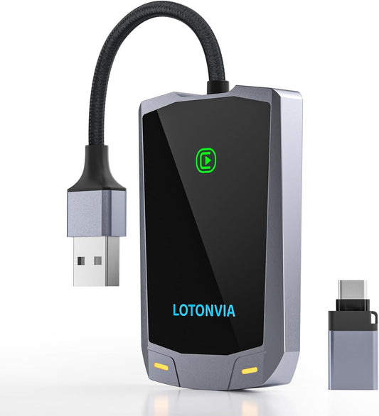 Wireless CarPlay Adapter for iPhone, Upgraded 5.8GHz Carplay Wireless Adapter Converts Wired to Wireless, Plug & Play, No Latency, Fast Stable Connect to iPhone iOS 10+, Fit for Cars from 2015