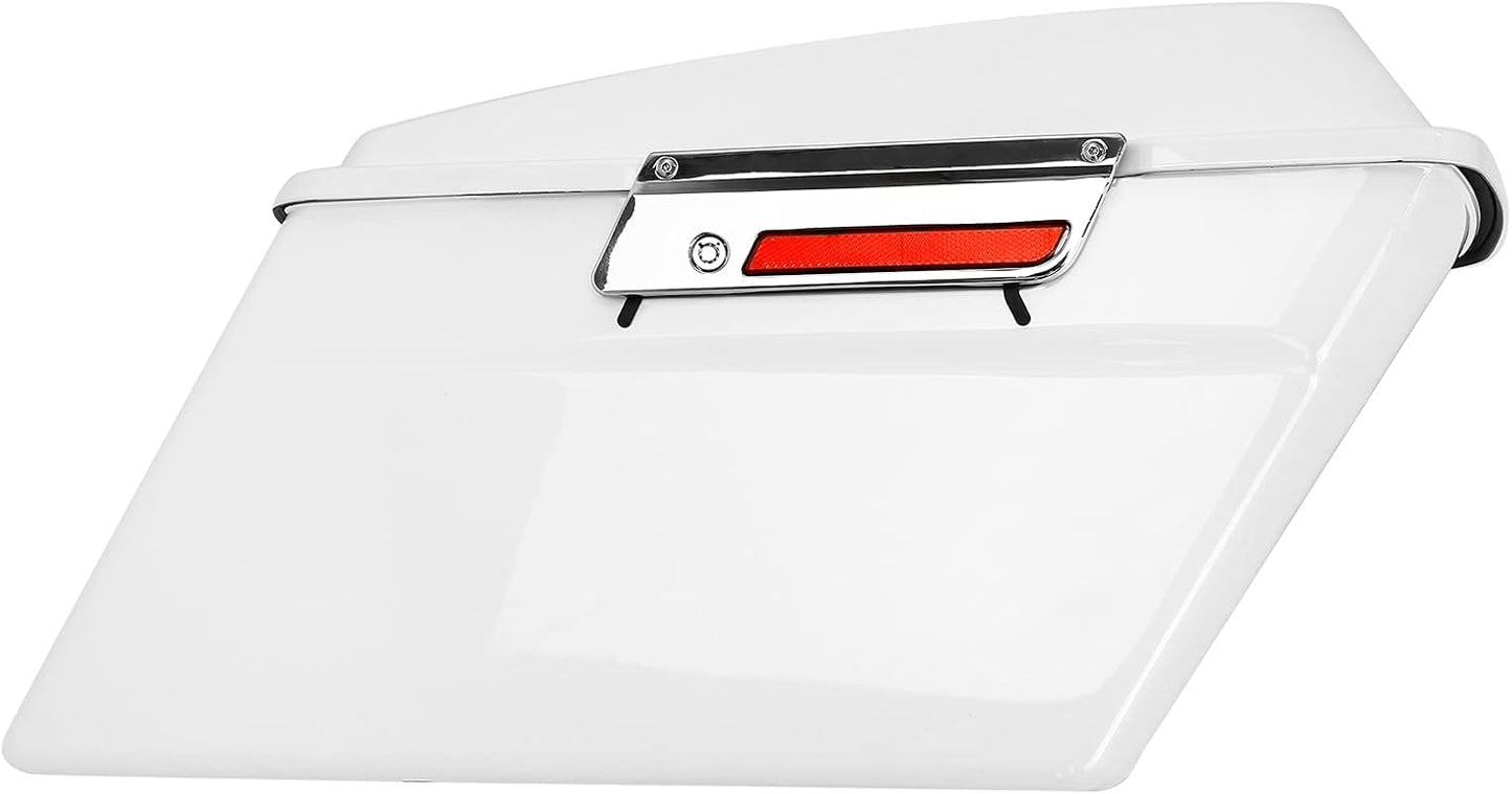 XFMT White Hard Saddlebags Saddle Bags Trunk W/Black Conversion Brackets For Harley Softail Heritage Classic Deluxe 1984-2017