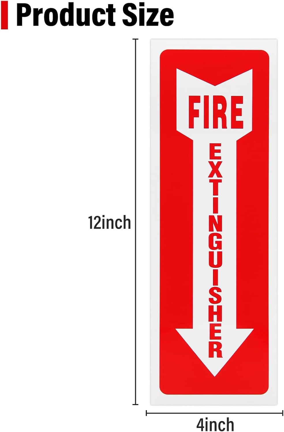 Madrigal fire extinguisher inside sticker,fire extinguisher sign,2 Pack-4x12"Premium Self-Adhesive Vinyl for UV, Weather, Scratch, Water and Fade Resistance, Indoor and Outdoor