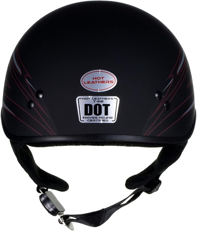 Hot Leathers Advanced Motorcycle DOT Skull Cap Classic Half Helmets Biker HLT