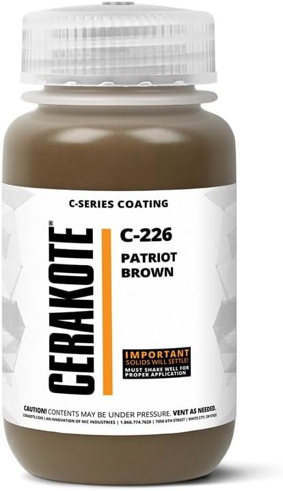 CERAKOTE® ( AIR CURE C-SERIES PATRIOT BROWN [ 4oz ] C-226T Performance Ceramic Technology + Color on All- Metals, Polymers + More