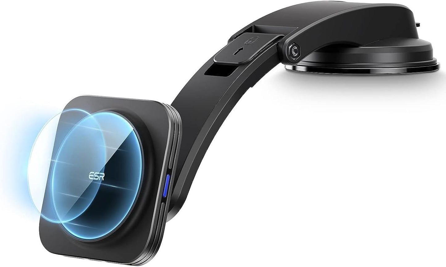 ESR for MagSafe Car Mount Charger, Dashboard Magnetic Wireless Car Charger Mount, Compatible with MagSafe Car Charger, for iPhone 16/15/14/13/12, Galaxy S25, Fast Charging, Car Accessories, Black