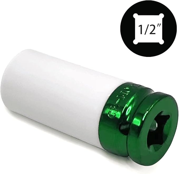 22mm 1/2" Drive Wheel Protector Impact Socket, Non-Marring Lug Nut Thin Wall Deep Socket