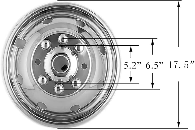 4pcs 16" Polished Stainless Steel Dually Wheel Simulators, Nice Looking Bolt On 8 Lug 8 Hand Hole Hubcaps Fit for 1974-1998 Ford F350;1992-2021 E350/E450; 1974-1999 Dodge Ram 3500 6F80