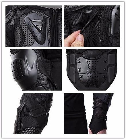 Motorcycle Full Body Armor Protective Jacket Guard ATV Motocross Gear Shirt Black Size L