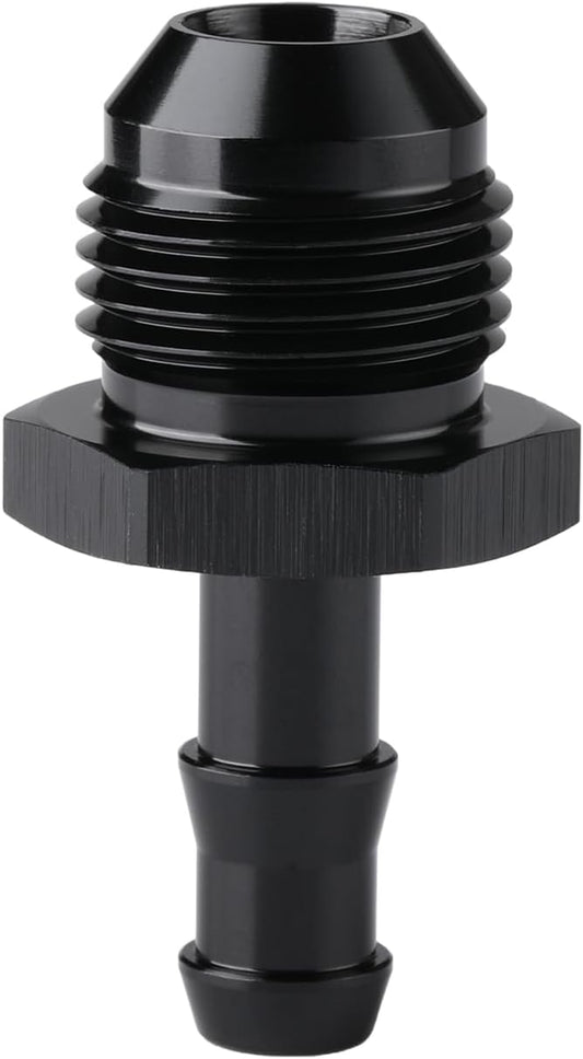 8AN Male Flare to 5/16 Hose Barb Straight Fitting Adapter Aluminum Black
