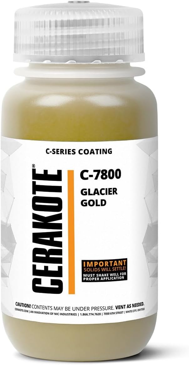 CERAKOTE ( AIR CURE C-SERIES GLACIER GOLD [ 16oz ] C-7800P Performance Ceramic Technology + Color on All- Metals, Polymers + More