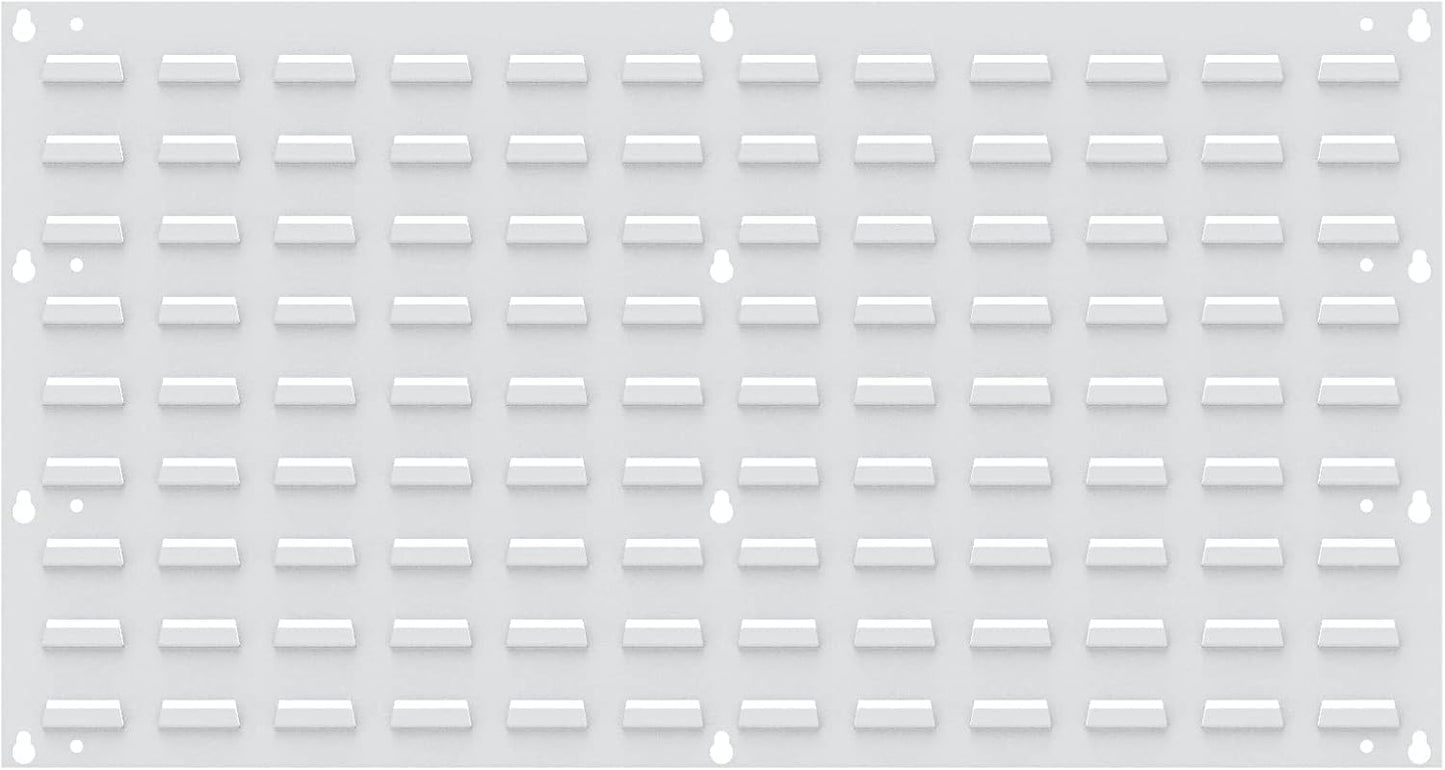 Akro-Mils 30636 Heavy Duty Wall Mount Garage Storage Steel Louvered Panel | Wall Storage Bin Hanging Organizer System for AkroBins, 36-Inch W x 19-Inch H, White, 4 Pack