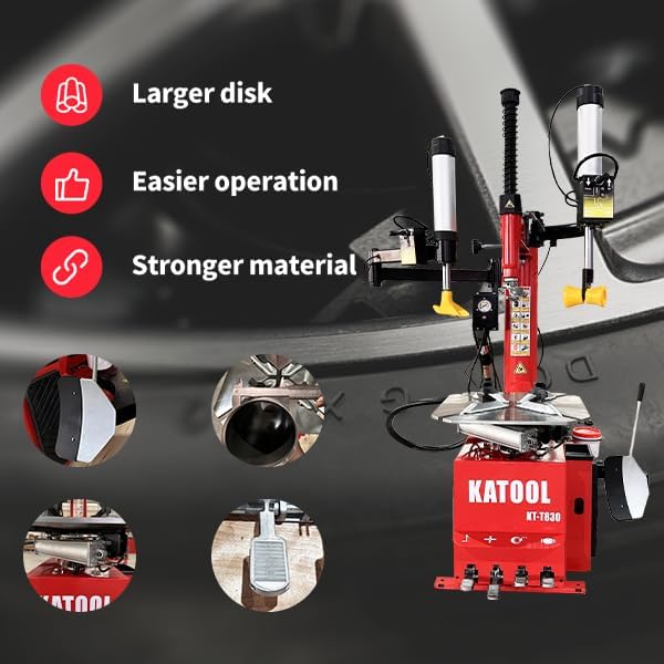 KATOOL KT-T830 Tire Changer 2.0HP Bead Blaster and KT-B760 Wheel Balancer Combo Machine with Automatic Measurement Ruler Fit for Tire Repair