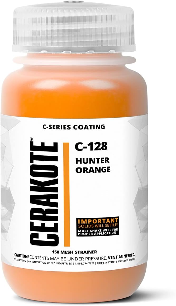 CERAKOTE® (AIR CURE C-SERIES HUNTER ORANGE (16oz) |C-128P|-Our Ceramic Technology Combines Performance with Color on All- Metals, Polymers + More