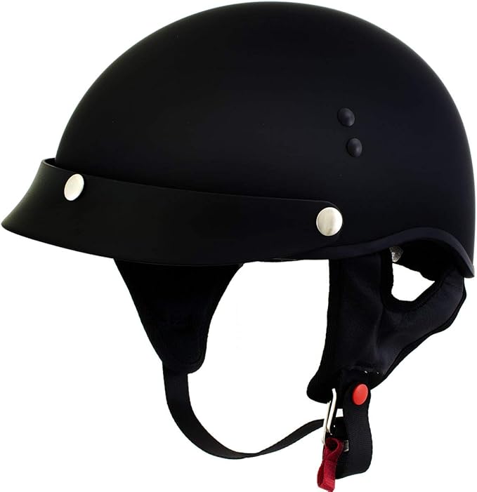 Hot Leathers Advanced Motorcycle DOT Skull Cap Classic Half Helmets Biker HLT