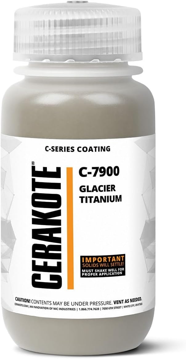 CERAKOTE ( AIR CURE C-SERIES GLACIER TITANIUM [ 16oz ] C-7900P Performance Ceramic Technology + Color on All- Metals, Polymers + More