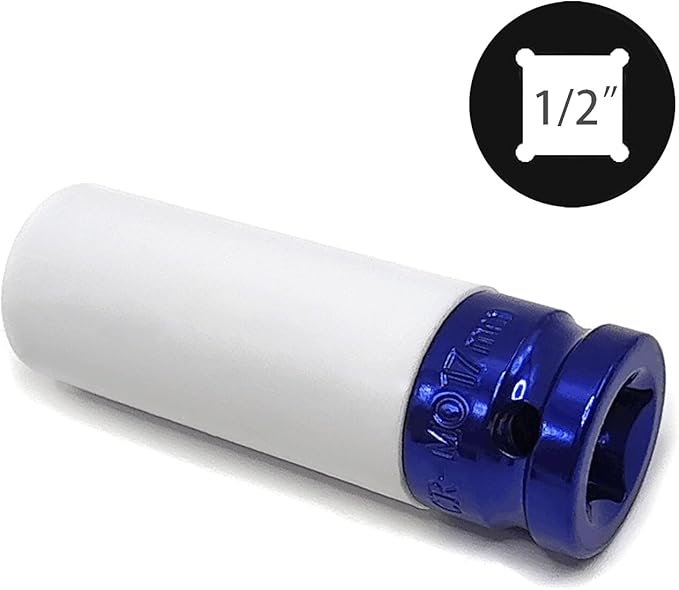 17mm Impact Wheel Nut Socket, Thin Wall Deep Socket for Lug Nuts