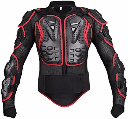 Motorcycle Full Body Armor Protective Jacket Guard ATV Motocross Gear Shirt Red Size XXL