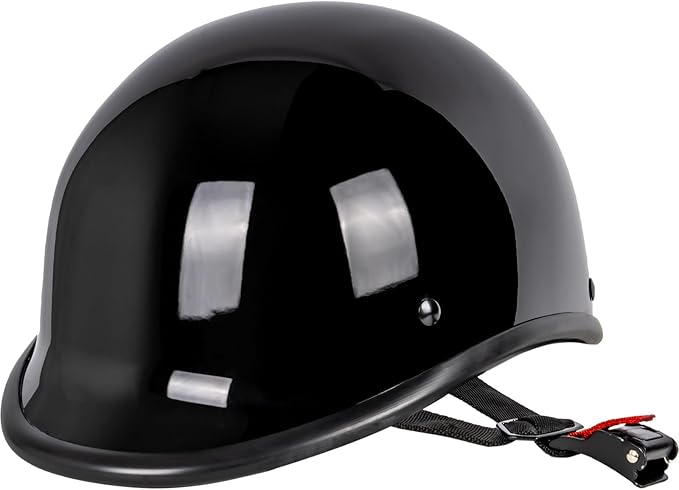 Motorcycle Helmet Half Shell Hawk Style Helmets Compact Lightweight Open Face for Motorcycle Street Bike Cruiser Moped - DOT Approved (Light Black,L)