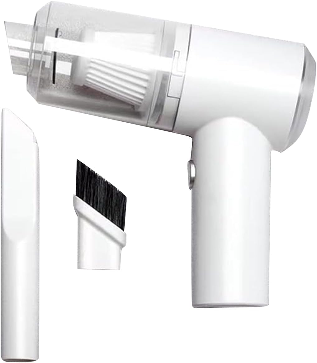 Car Vacuum Portable Handheld Vacuum Cordless Mini Cleaner Type-C Charge Rechargeable with 6000Pa Strong Suction for Home and Camping,Car, Office Desk, Keyboards, 30mins Runtime, Lightweight