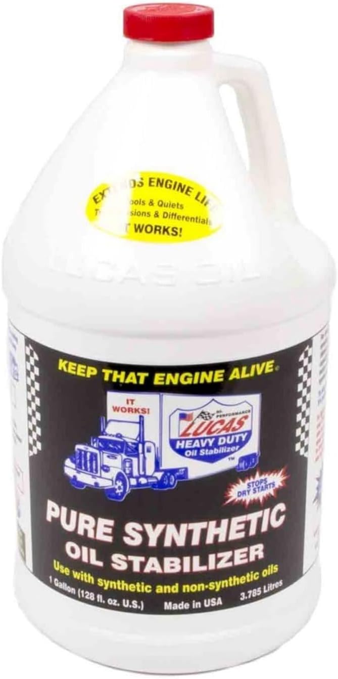 Lucas Oil Motor Additive, Pure Synthetic Oil Stabilizer, Synthetic, 1 gal Jug, Each