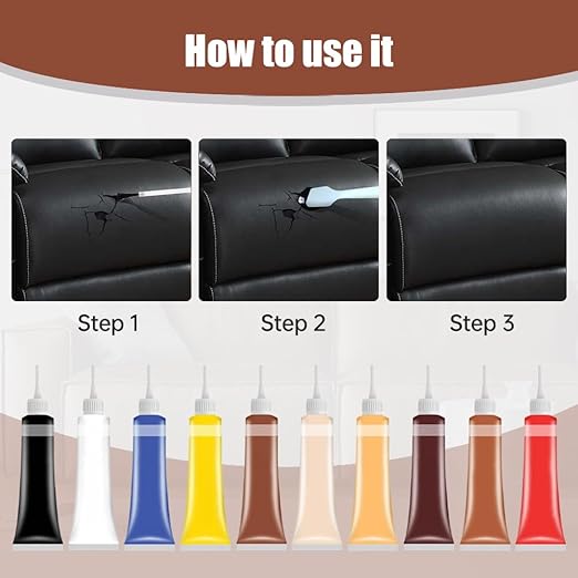 2026 New Advanced Leather Repair Gel, Vinyl Repair Kit for Car Seat, Professional Leather Repair Gel for Furniture, Multifunctional Couch and Jacket Repairs Kit (Blue)