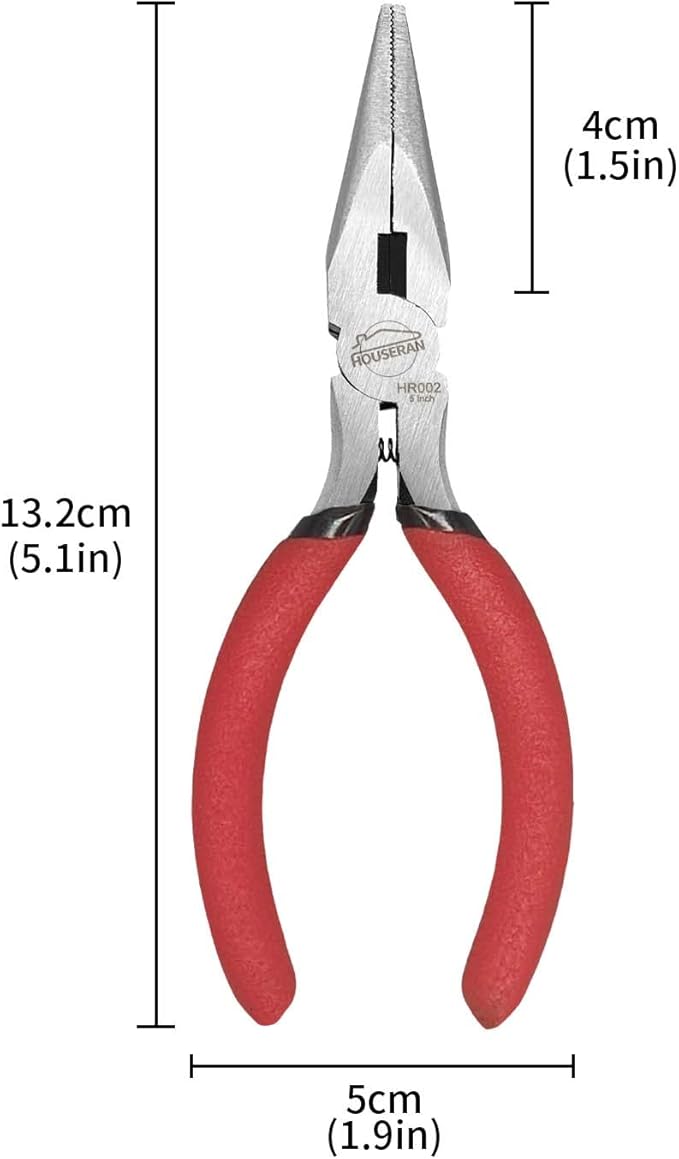 Needle Nose Plier, 5 Inch, Needle Noses Pliers Set, 2 Pack, Small Needle Nose Pliers, Long Nose Pliers with Side Cutter, for Cutting and Bending Wire