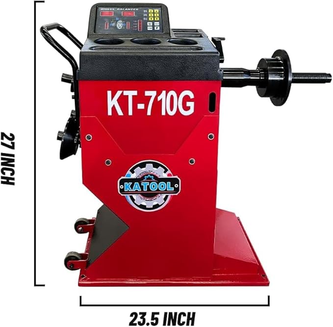 KATOOL Manual Wheel Balancer Machine KT-710G Tire Balancing Machine Tire Repair Tools for Home Garage and Shop, Red