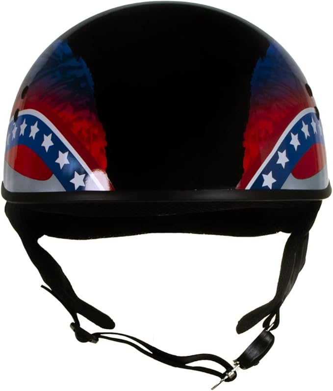 Hot Leathers Advanced Motorcycle DOT Skull Cap Classic Half Helmets Biker HLT