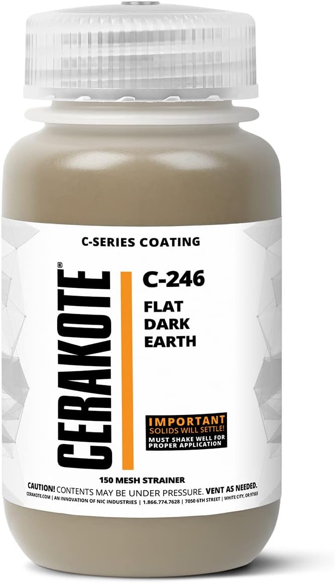 CERAKOTE® (AIR CURE C-SERIES FLAT DARK EARTH (16oz) |C-246P|-Our Ceramic Technology Combines Performance with Color on All- Metals, Polymers + More