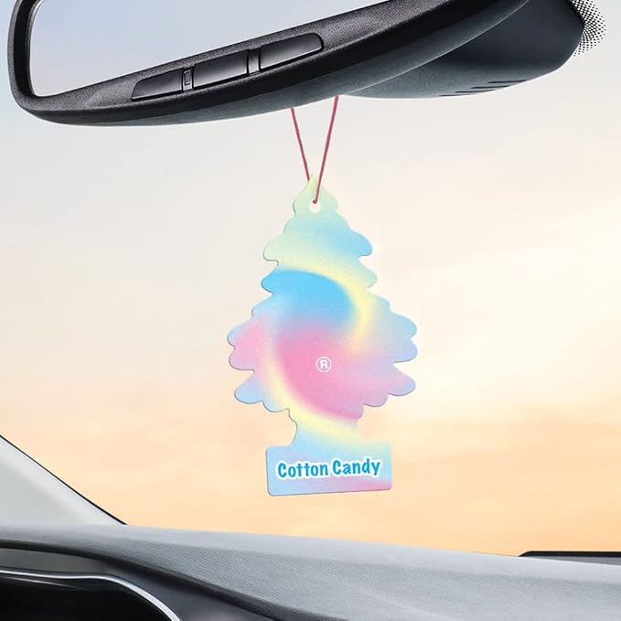 LITTLE TREES Car Air Freshener | Hanging Tree Provides Long Lasting Scent for Auto and Home | Cotton Candy, 24 Air Fresheners