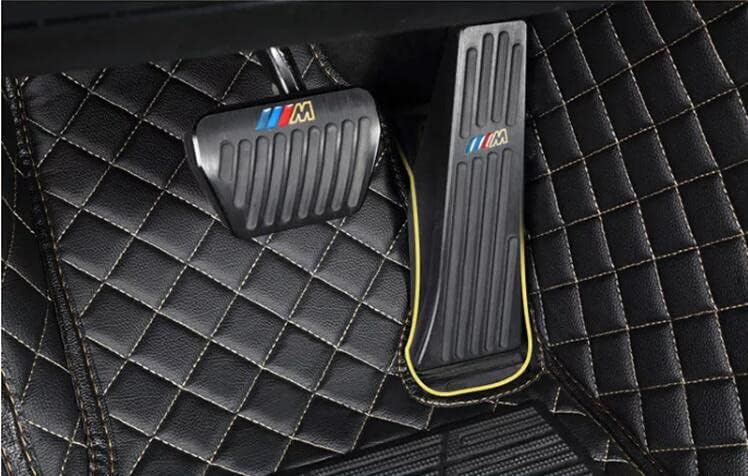 Custom All-Weather Protection Leather Car Floor Mats for Cars Sedan SUV Sports Car Waterproof Floor Mat (Black Brown)