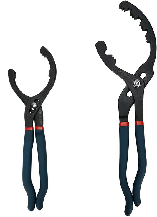 Oil Filter Wrench Set, 12" & 16" 2pcs Adjustable Pliers, Removal Tool, Universal, No Slipping