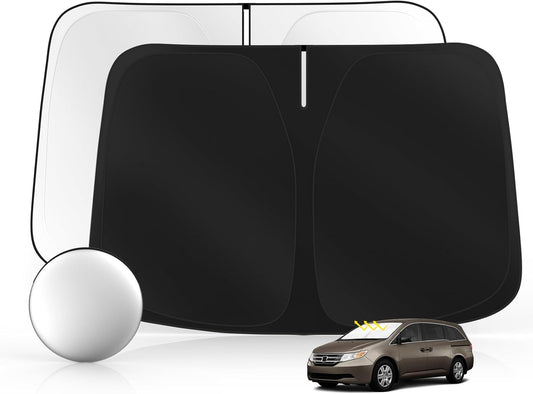 Windshield Sun Shade for Honda Odyssey (LX EX EX-L Touring Elite Minivan) 2011-2017 Foldable Sunshade Custom Fit Front Window Car Interior Accessories Protector Blocks UV Rays