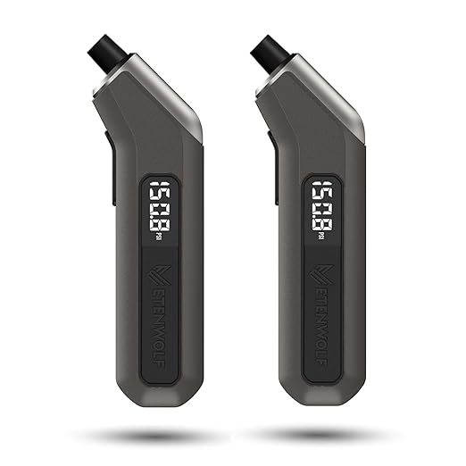 ETENWOLF Digital Tire Pressure Gauge 2 Pack, Industrial Tire Gauge 3-200 PSI, Calibrated to ANSI B40.7 Grade 2A(Plus-Minus 0.5%), Air Pressure Gauge with Replaceable AAA Batteries (Space Grey)